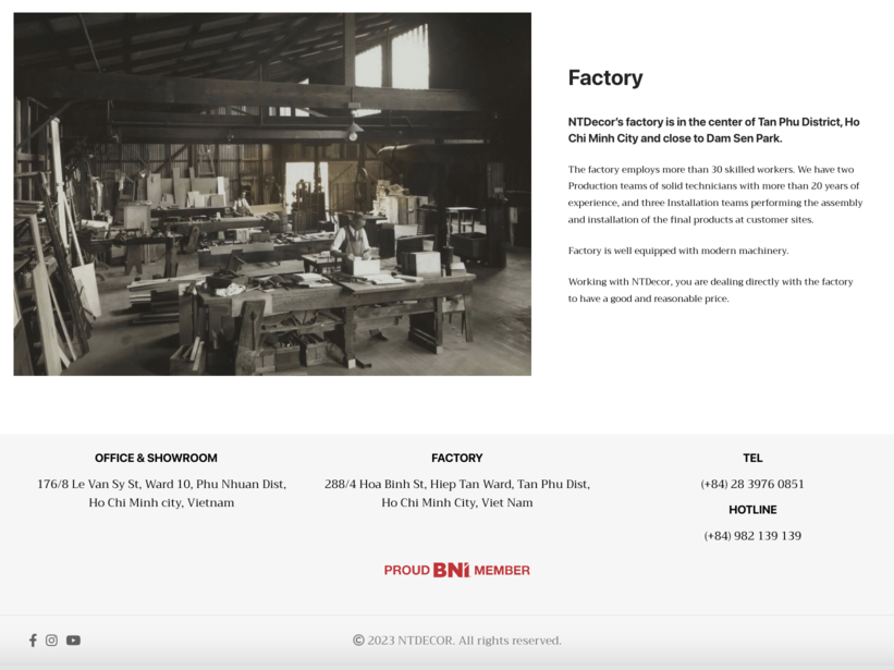 website ntdecor footer | WEBEGIN